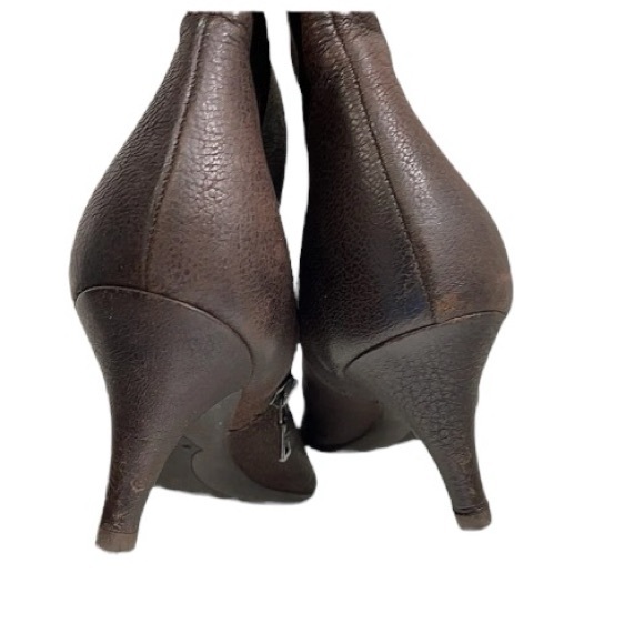 Prada Brown Leather Ankle Boot - Prada Kitten Heel Ankle Boot - Size 9 - Picture 8 of 10